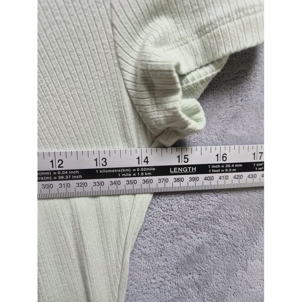 Abercrombie Sage Green Bodycon Ruched Polo Mini Dress S Stretch Button Front Y2k - Picture 11 of 12